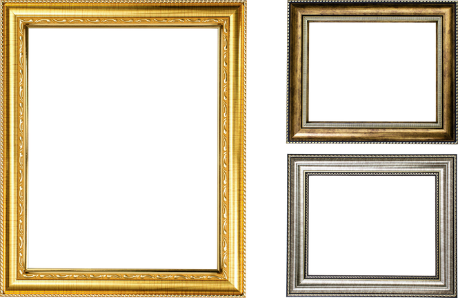 Three Vintage Photo Frames Cutout